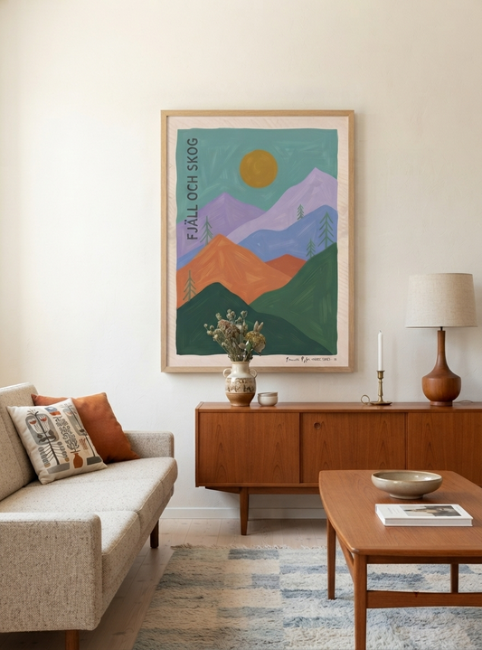 FJALL OCH SKOG | Nordic Minimalist Mountain Wall Art Print
