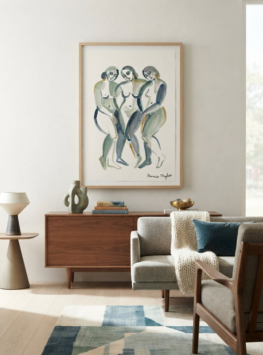 Quiet Figures | Minimalist Female Form Watercolor Art Print