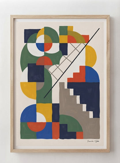 Chromatic Ascent | Bauhaus Inspired Geometric Art Print