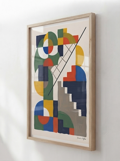 Chromatic Ascent | Bauhaus Inspired Geometric Art Print
