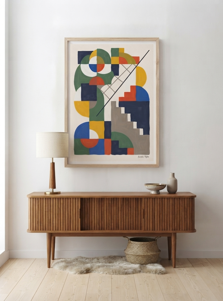 Chromatic Ascent | Bauhaus Inspired Geometric Art Print