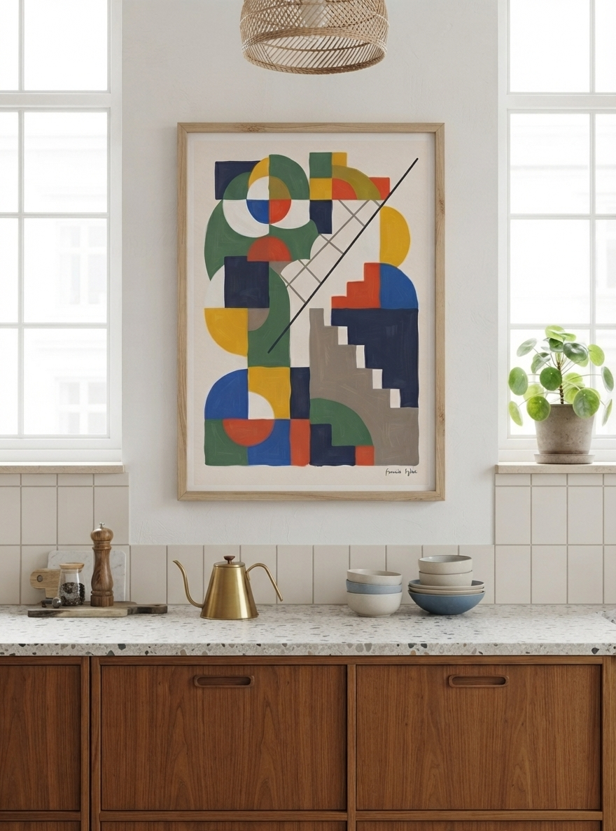 Chromatic Ascent | Bauhaus Inspired Geometric Art Print