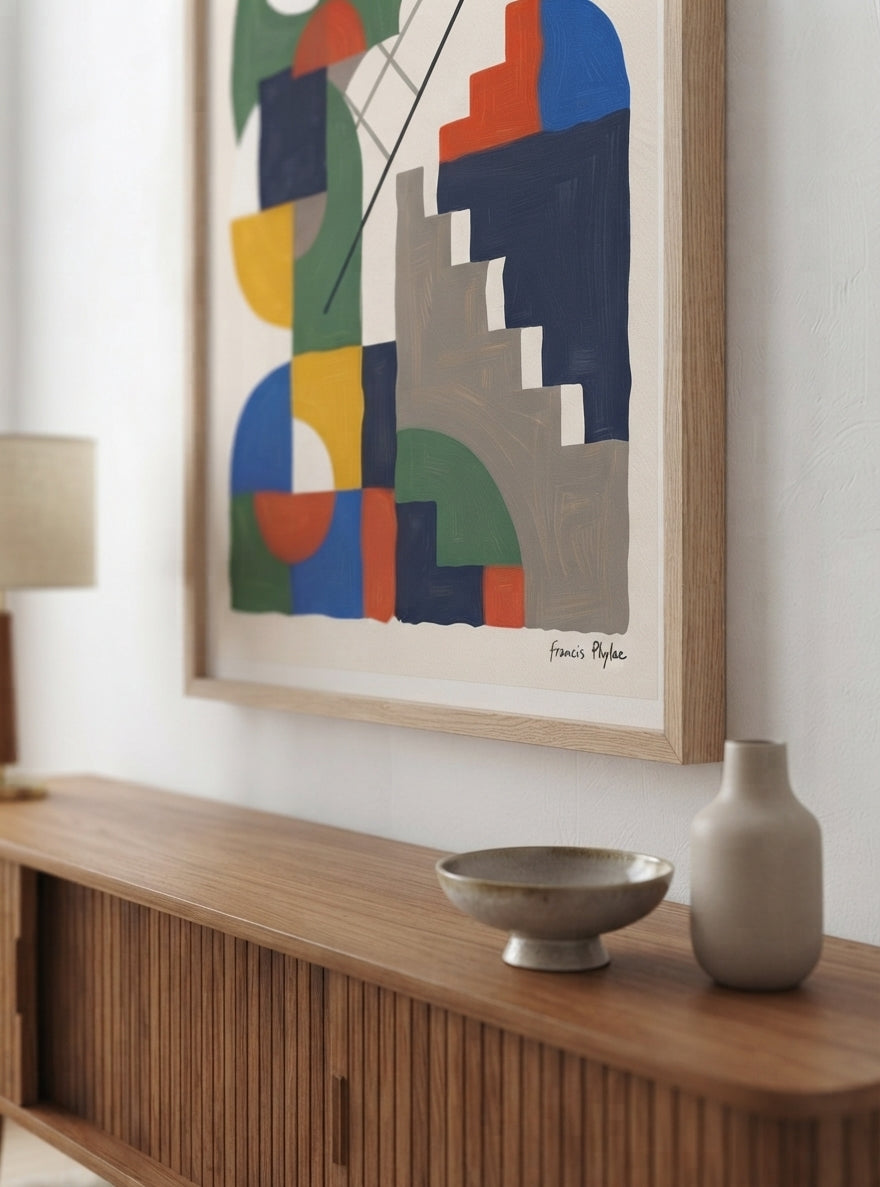 Chromatic Ascent | Bauhaus Inspired Geometric Art Print
