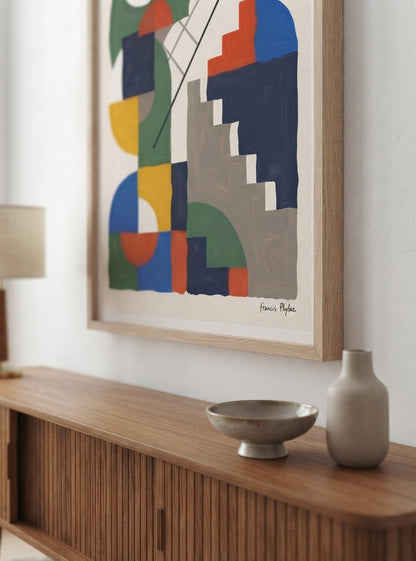 Chromatic Ascent | Bauhaus Inspired Geometric Art Print