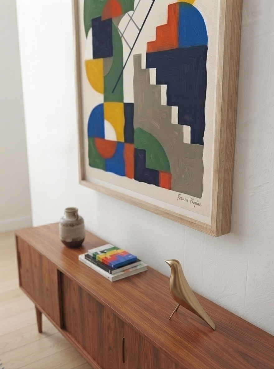 Chromatic Ascent | Bauhaus Inspired Geometric Art Print
