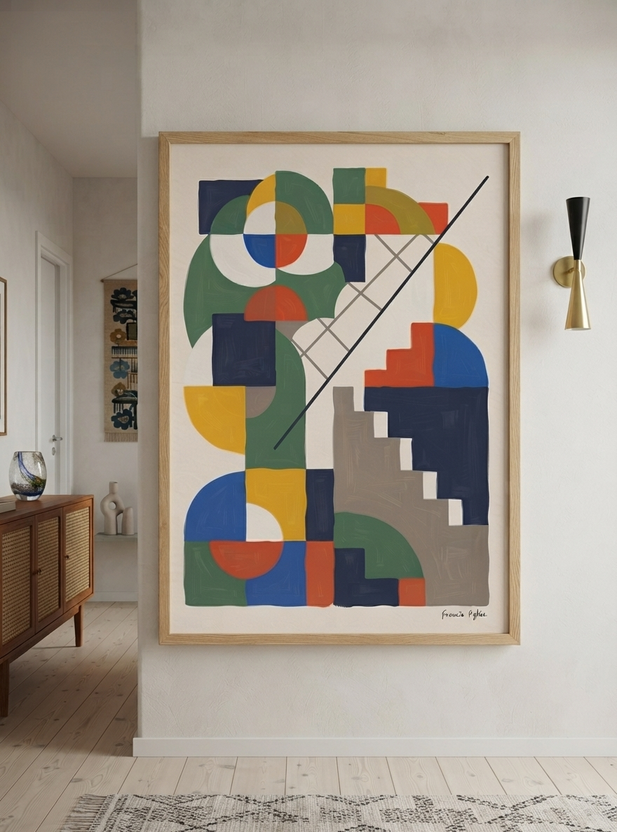 Chromatic Ascent | Bauhaus Inspired Geometric Art Print