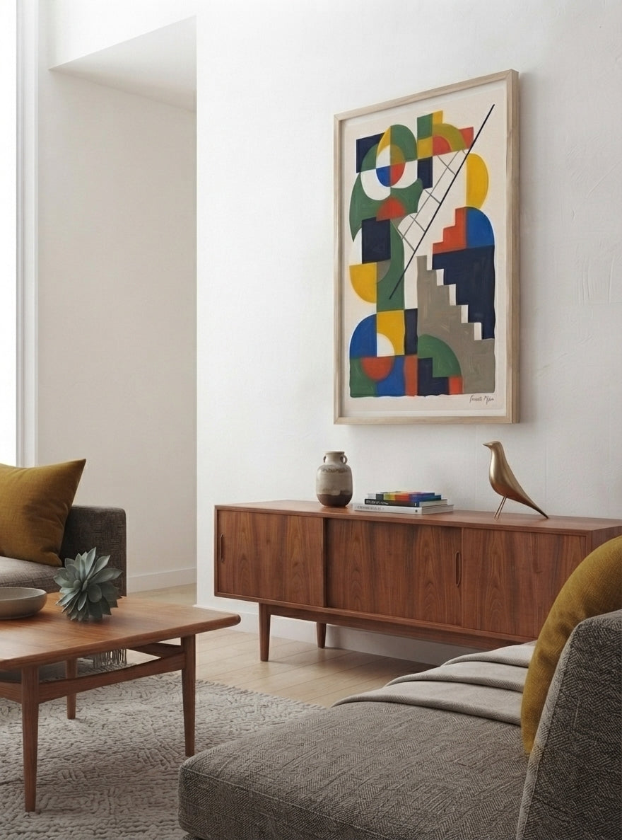 Chromatic Ascent | Bauhaus Inspired Geometric Art Print