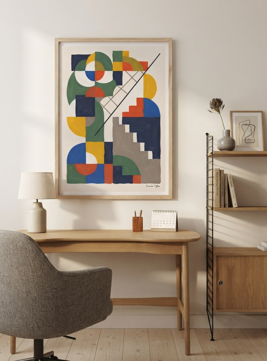Chromatic Ascent | Bauhaus Inspired Geometric Art Print