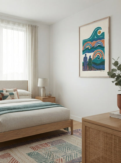 The Quiet Horizon | Mid Century Modern Coastal Wall Art