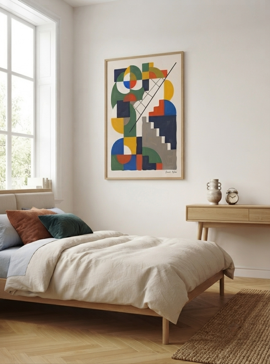 Chromatic Ascent | Bauhaus Inspired Geometric Art Print