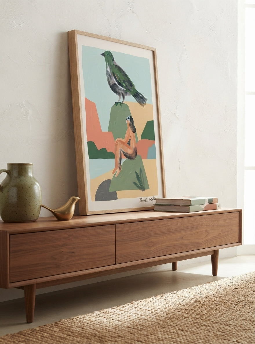 Bird & Being | Contemporary Abstract Bird Art Print