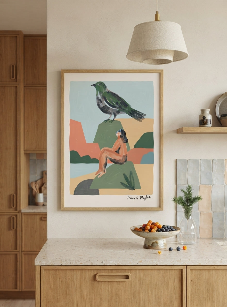 Bird & Being | Contemporary Abstract Bird Art Print