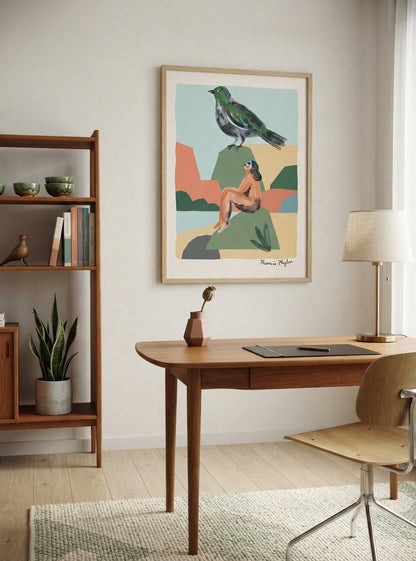 Bird & Being | Contemporary Abstract Bird Art Print