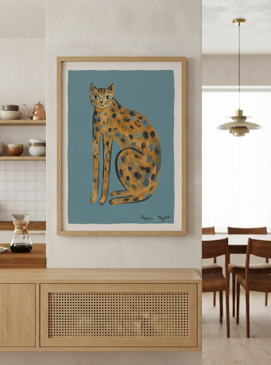 The Indigo Cat | Contemporary Feline Art Print