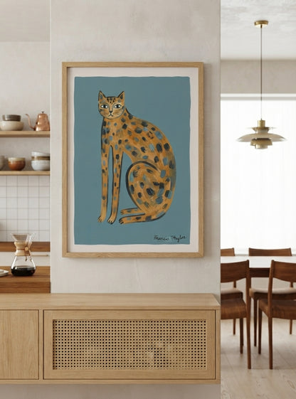 The Indigo Cat | Contemporary Feline Art Print