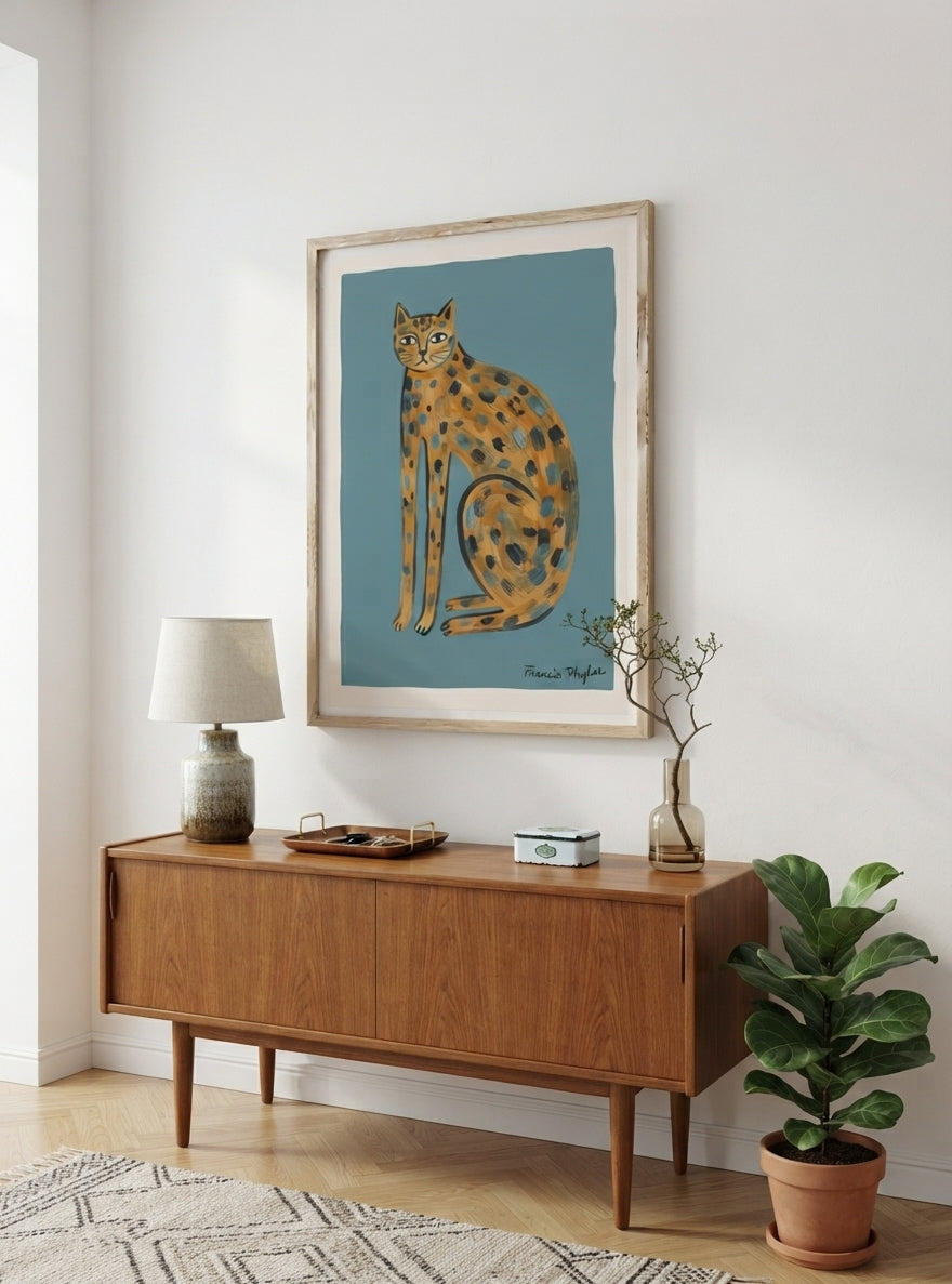The Indigo Cat | Contemporary Feline Art Print