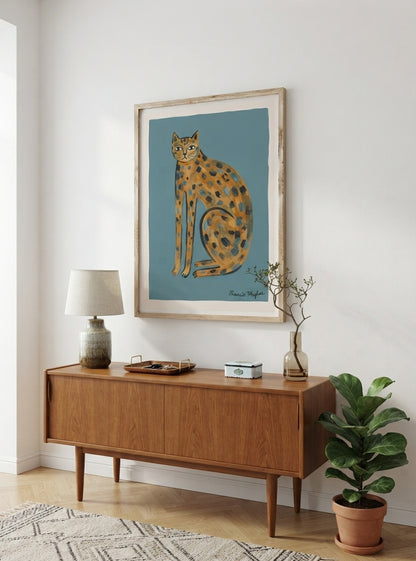 The Indigo Cat | Contemporary Feline Art Print