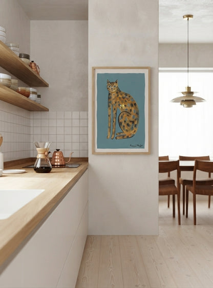 The Indigo Cat | Contemporary Feline Art Print