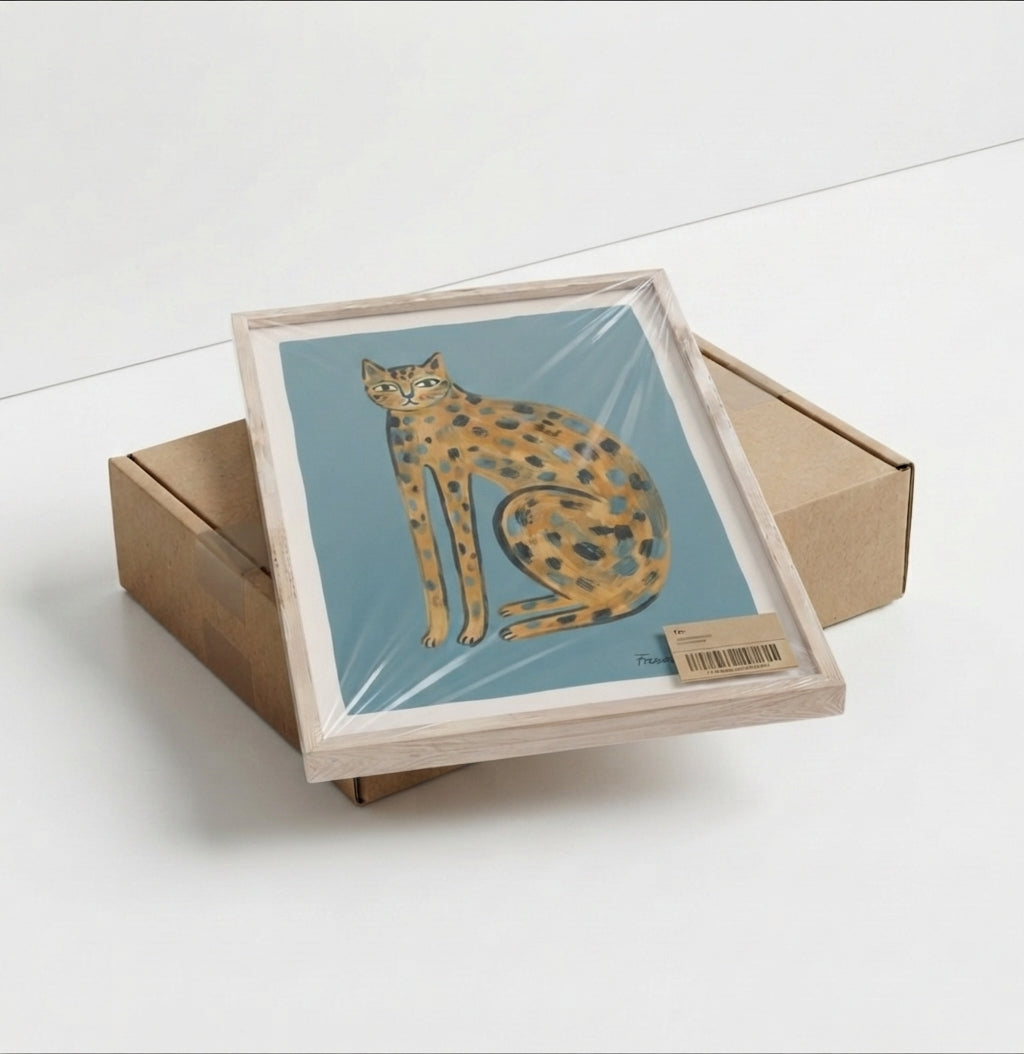 The Indigo Cat | Contemporary Feline Art Print