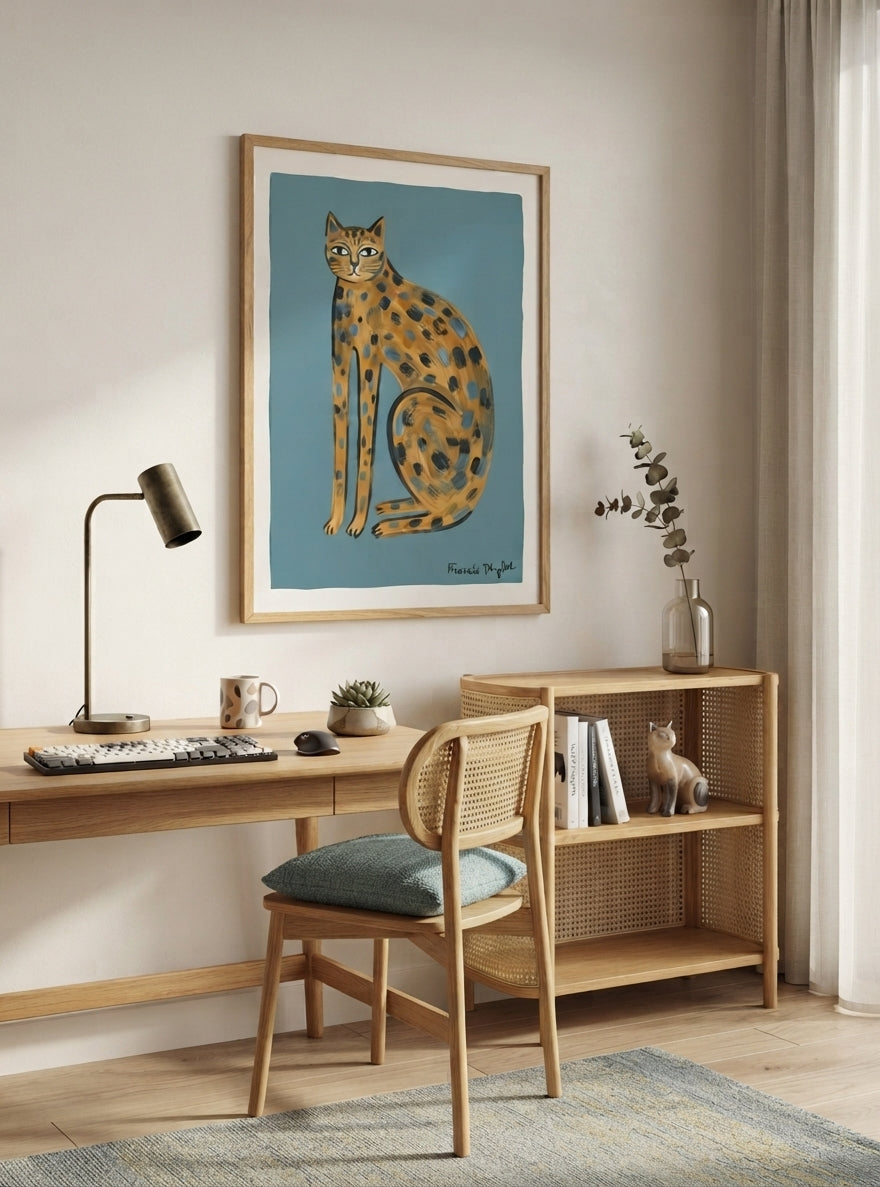 The Indigo Cat | Contemporary Feline Art Print