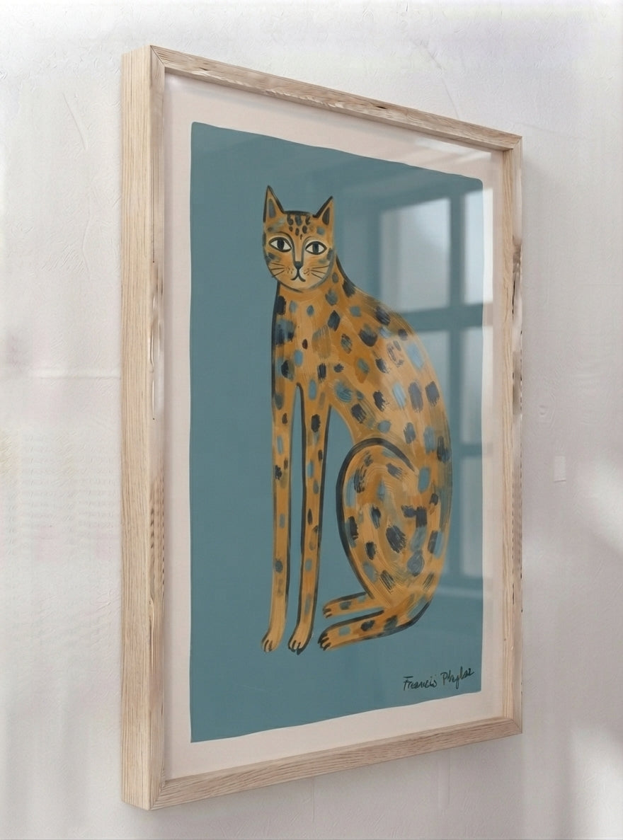 The Indigo Cat | Contemporary Feline Art Print