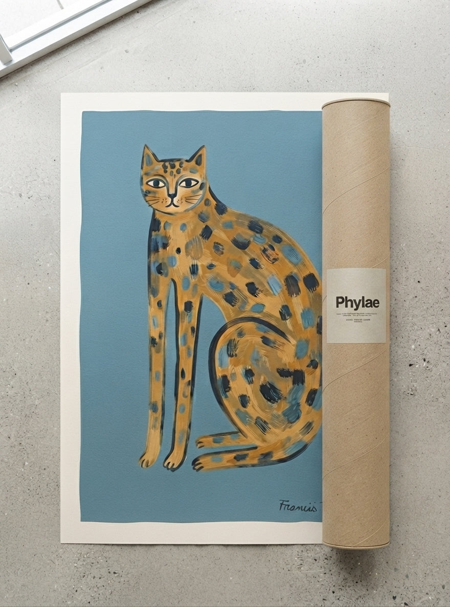 The Indigo Cat | Contemporary Feline Art Print