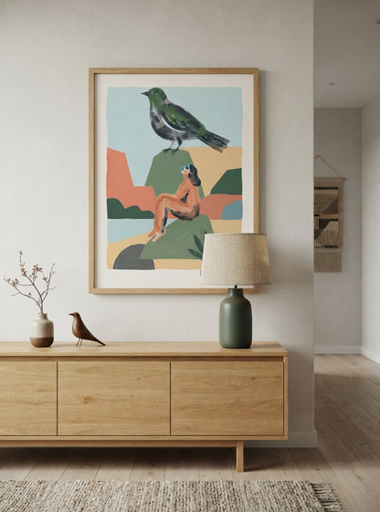 Bird & Being | Contemporary Abstract Bird Art Print