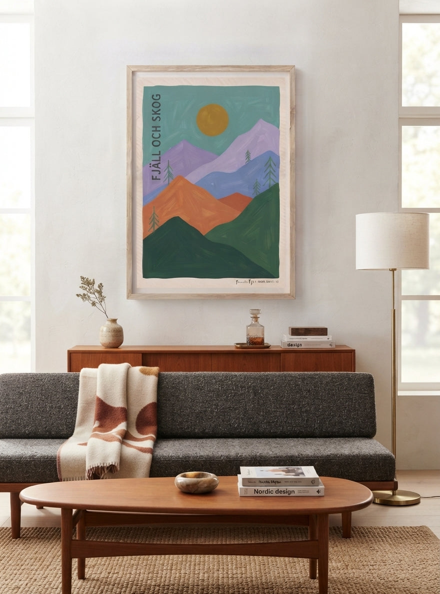 FJALL OCH SKOG | Nordic Minimalist Mountain Wall Art Print