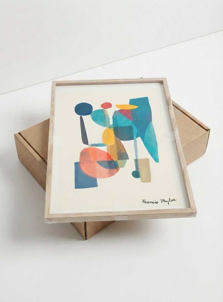 Teal Horizon | Mid-Century Modern Geometric Abstract Art Print