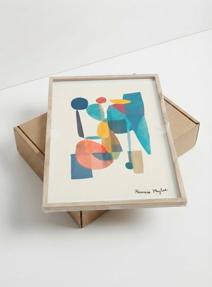 Teal Horizon | Mid-Century Modern Geometric Abstract Art Print