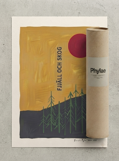 Fjäll Och Skog | Scandinavian Forest Landscape Poster