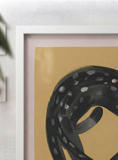 Feline Nocturne | Folk Art Black Cat Print
