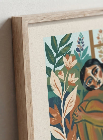 The Garden Within | Folk Art Female Form Wall Art Print