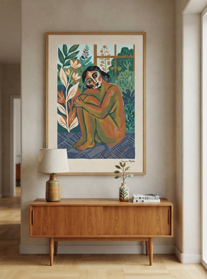 The Garden Within | Folk Art Female Form Wall Art Print