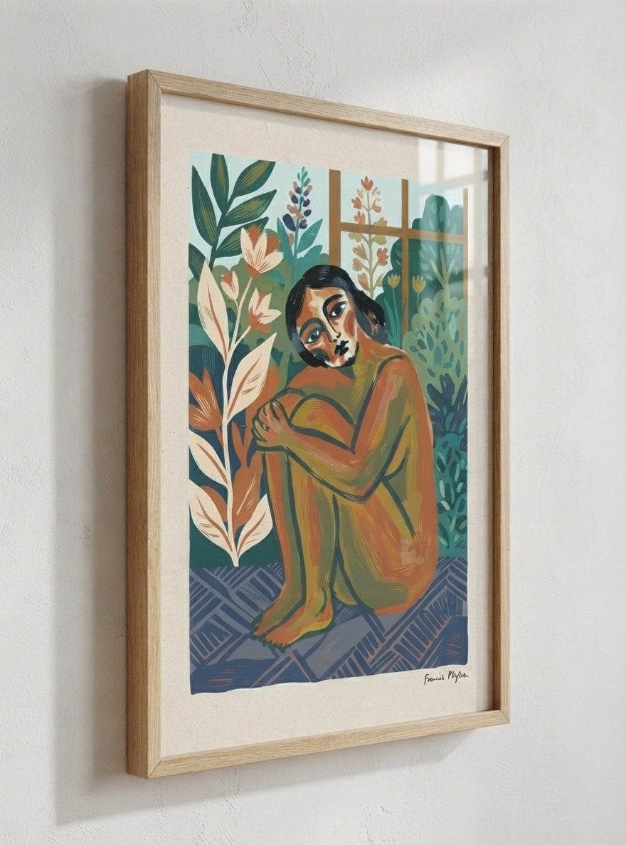 The Garden Within | Folk Art Female Form Wall Art Print