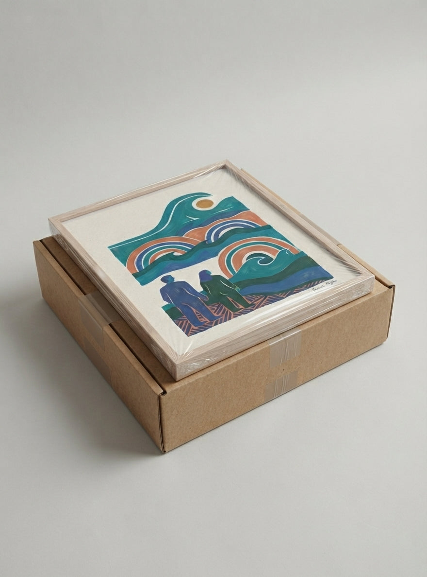 The Quiet Horizon | Mid Century Modern Coastal Wall Art