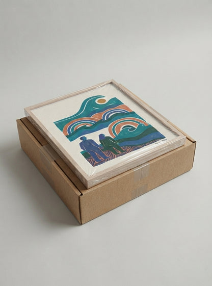 The Quiet Horizon | Mid Century Modern Coastal Wall Art