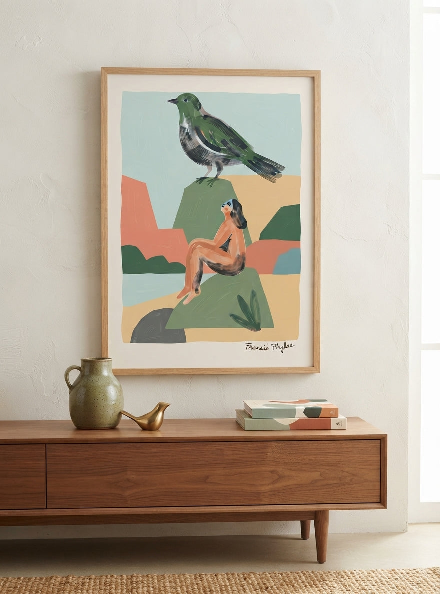 Bird & Being | Contemporary Abstract Bird Art Print