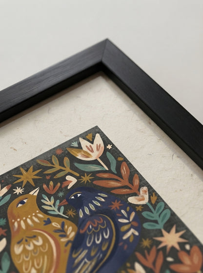 Nordic Reverie | Scandinavian Folk Art Bird Print