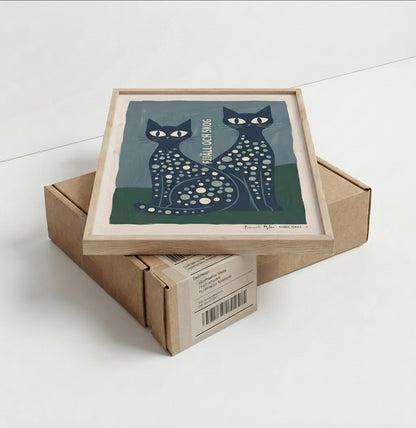 FJJALL OCH SKOC | Mid Century Modern Cat Art Print