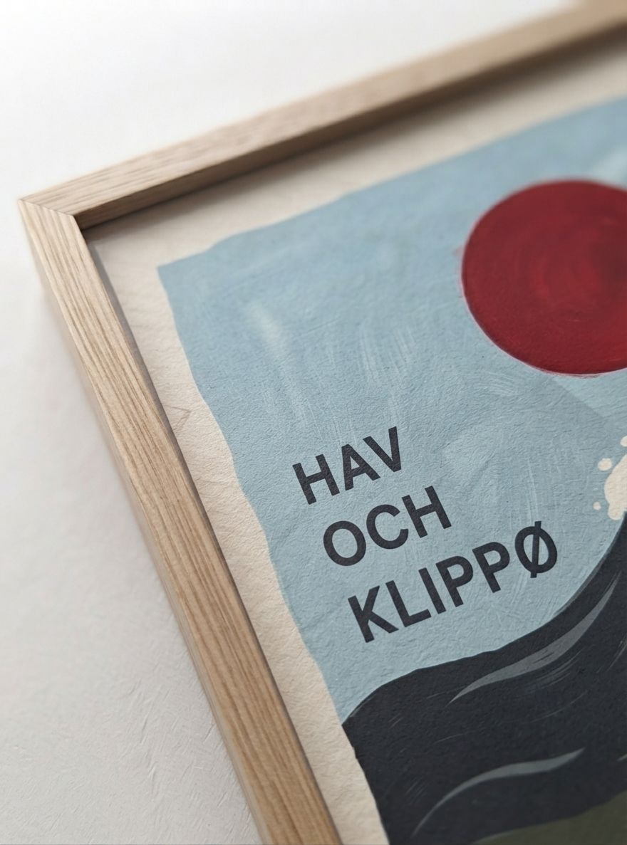 HAV OCH KLIPPØ | Minimalist Scandinavian Cliff and Ocean Art Print