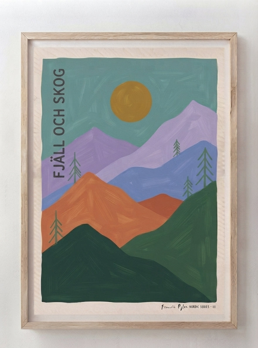 FJALL OCH SKOG | Nordic Minimalist Mountain Wall Art Print