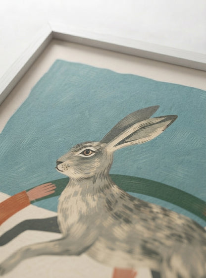 The Nordic Hare | Scandinavian Folk Art Rabbit Print