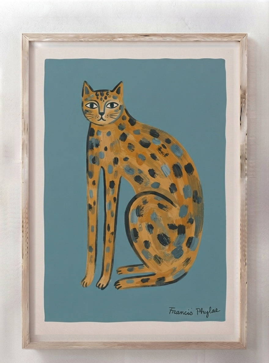 The Indigo Cat | Contemporary Feline Art Print