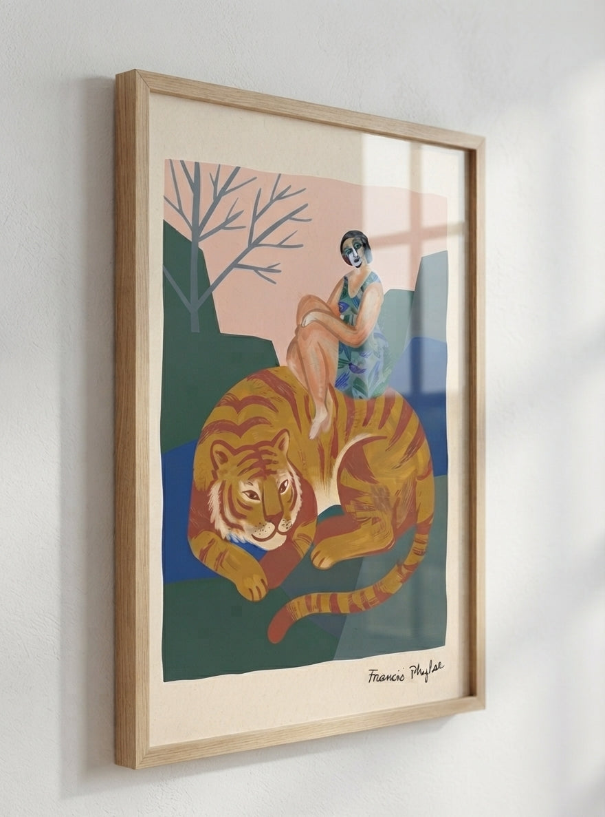 The Tiger’s Muse | Surrealist Figurative Art Print