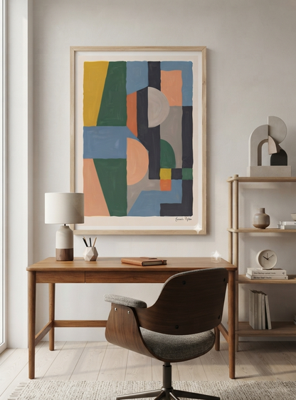 Quiet Geometry | Geometric Color Block Art Print