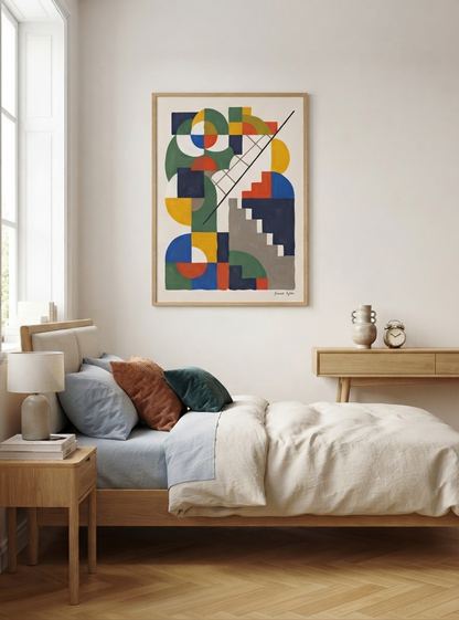 Chromatic Ascent | Bauhaus Inspired Geometric Art Print