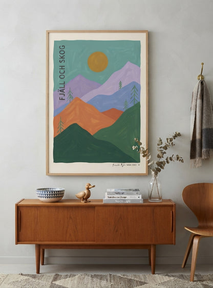FJALL OCH SKOG | Nordic Minimalist Mountain Wall Art Print