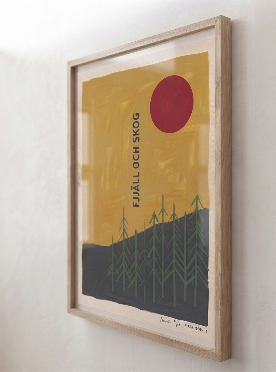 Fjäll Och Skog | Scandinavian Forest Landscape Poster