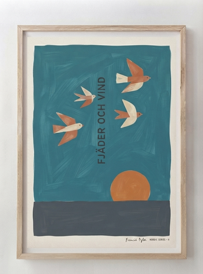 Fjader Och Vind | Mid-Century Bird Art Print
